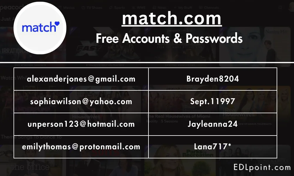 Match free accounts passwords